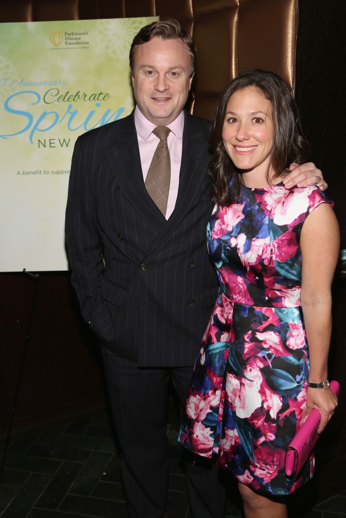 Jonathan Romero, Katy Rigley, 10th Anniversary of Celebrate Spring to Benefit the Parkinson's Foundation Lavo, NYC, April 5, 2017 ©Patrick McMullan Photo - Sylvain Gaboury/PMC