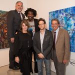 3_Nick Korniloff, Amar’e Stoudemire, Jason Newsted, Joe Namath and Pamela Cohen at Art Miami_Credit Brett Hufziger Photography