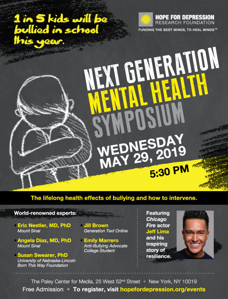 Hope for Depression Research Foundation Presents ‘Bullying and Mental Health’ Public Symposium