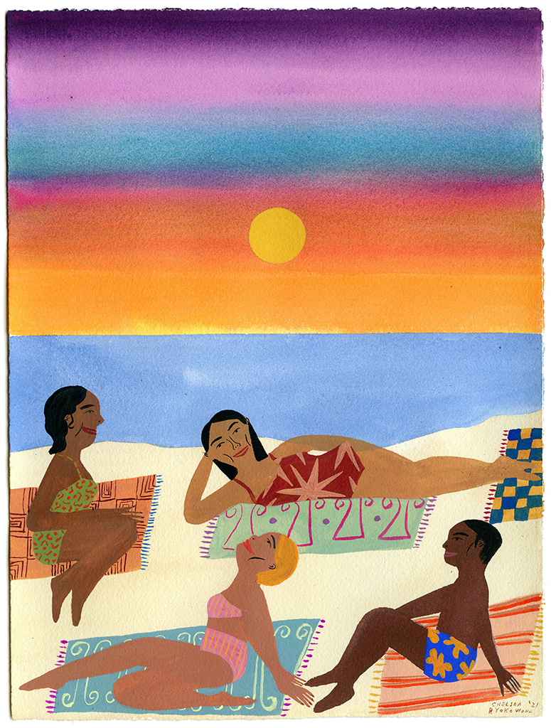 Chelsea Wong, "Hot Evenings on the Beach With Friends," 2021